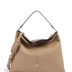 Aigner Damen Beuteltasche Savanna L Genarbtes Rindsleder Beige