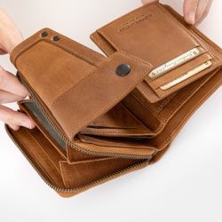 Aunts & Uncles Damen Geldbörse mit Überschlag Grandma`s Luxury Club Lotta Caramel