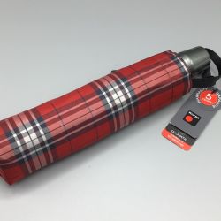 Knirps Taschenregenschirm T200 Medium Duomatic Check Red & Navy Regenschirme